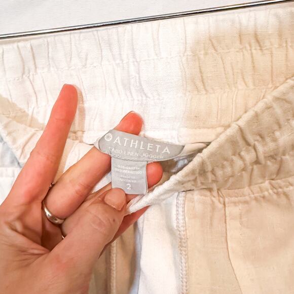 3 FOR $50! 🎁 ATHLETA Cabo Linen Jogger in White Sz. 2 - Picture 7 of 11